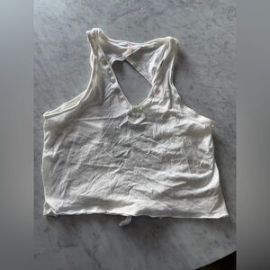 Free People Movement White Open Back Tank | Size L